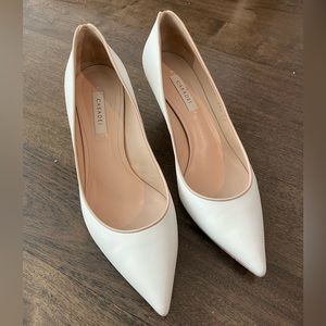 Casadei White Kitten Heels in White Leather EU37 EUC